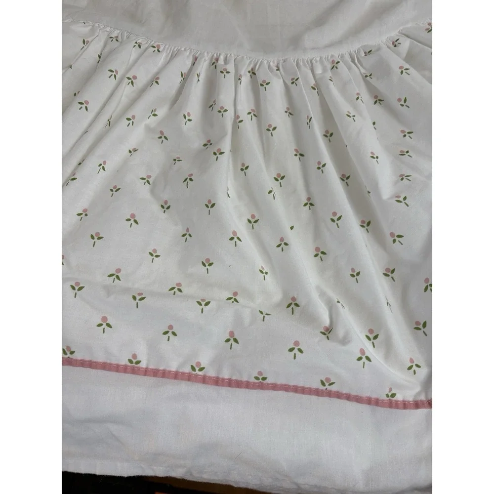 Laura Ashley Castleberry Pink Tulip King Size Dust Ruffle Layered Bedskirt